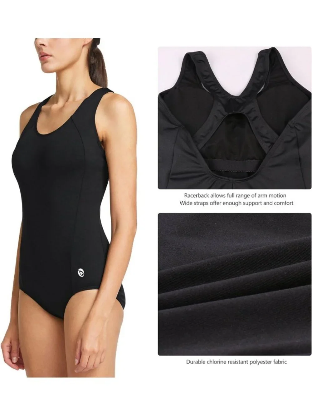 Women's Athletic One Piece Swimsuit - Racerback Bathing Suit for Active Swimwear